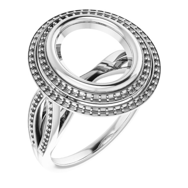 Bezel-Set Halo-Style Ring