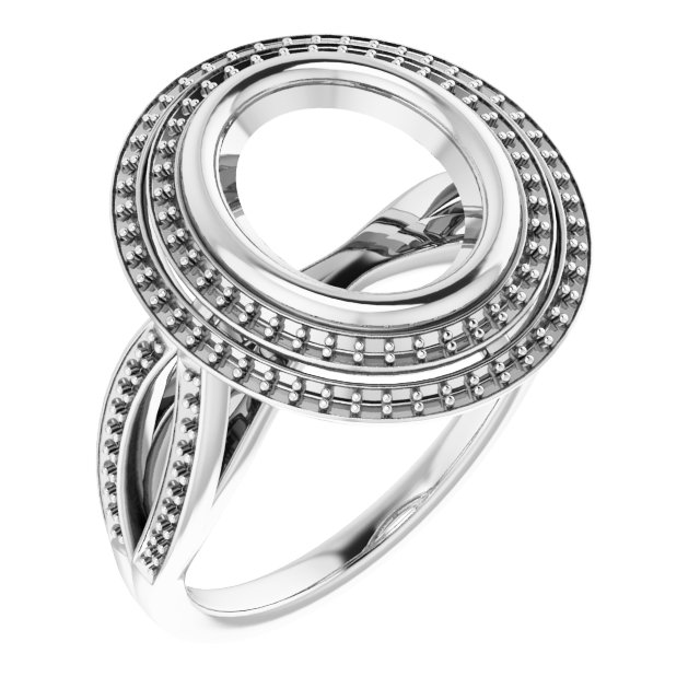 Bezel-Set Halo-Style Ring