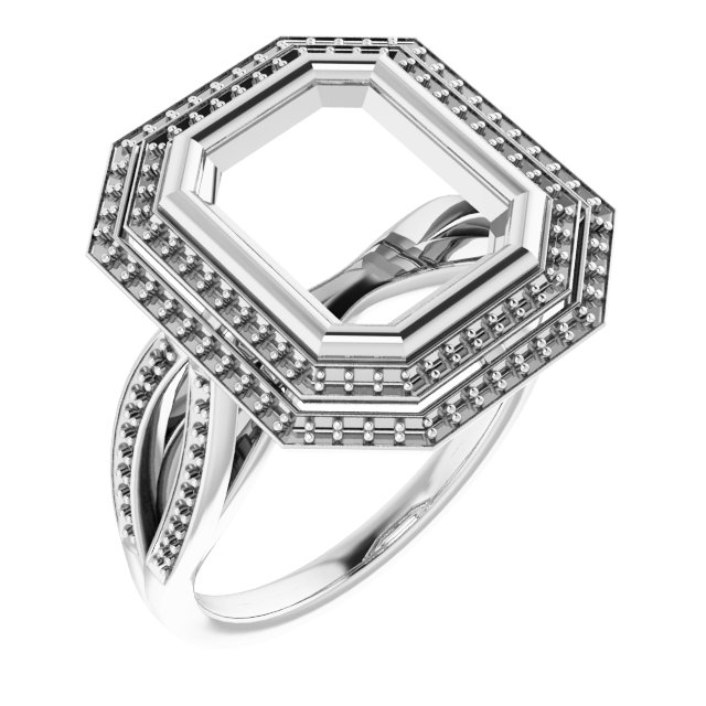 Bezel-Set Halo-Style Ring