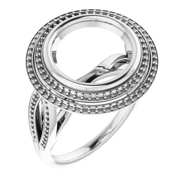 Bezel-Set Halo-Style Ring