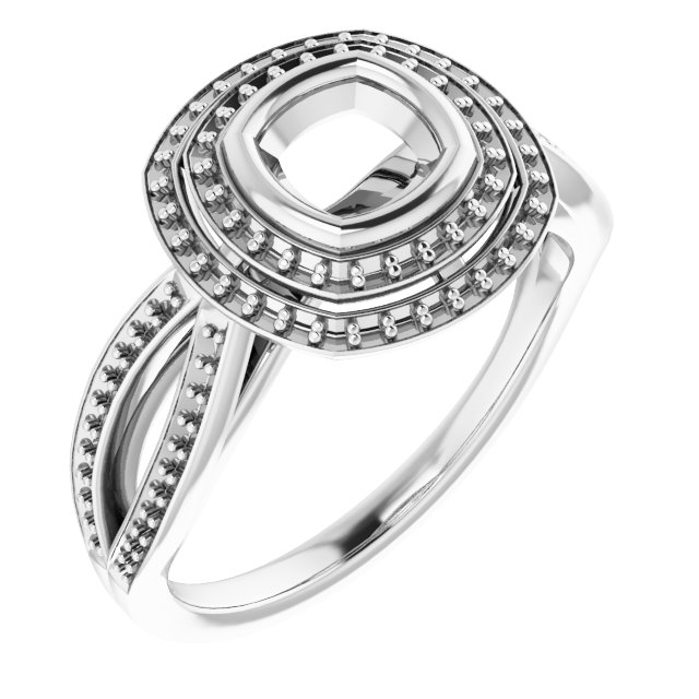 Bezel-Set Halo-Style Ring