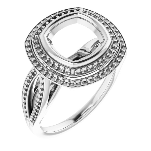 Bezel-Set Halo-Style Ring