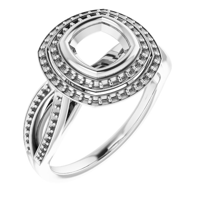 Bezel-Set Halo-Style Ring
