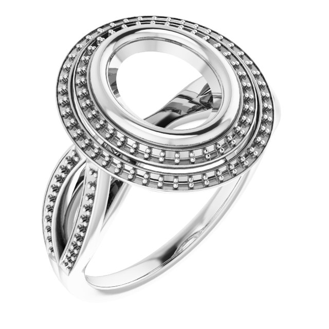 Bezel-Set Halo-Style Ring