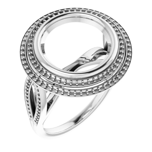 Bezel-Set Halo-Style Ring