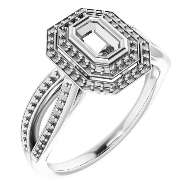 Bezel-Set Halo-Style Ring