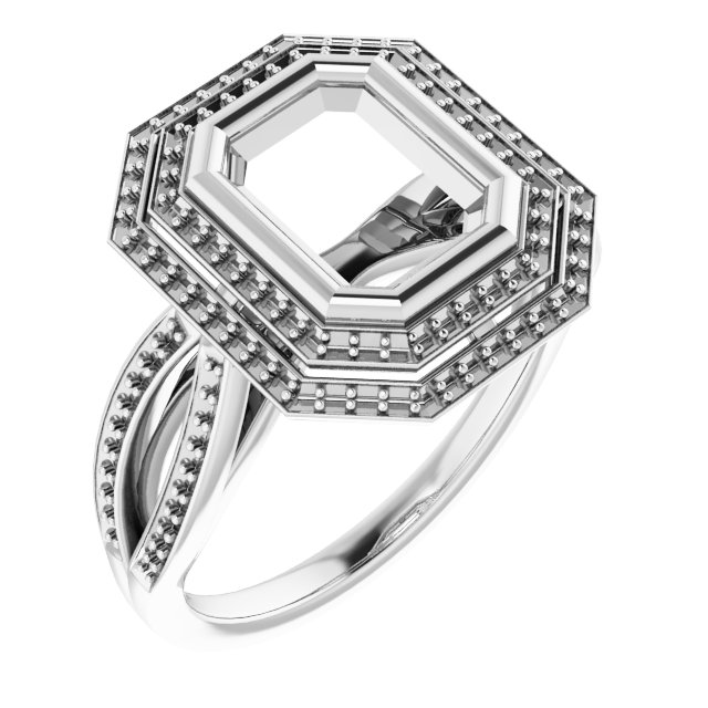 Bezel-Set Halo-Style Ring