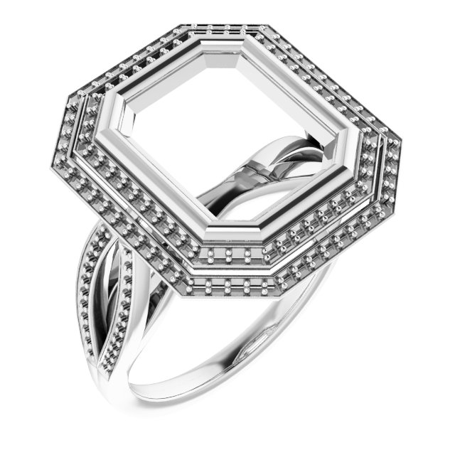 Bezel-Set Halo-Style Ring