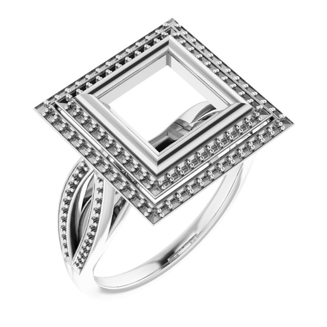 Bezel-Set Halo-Style Ring