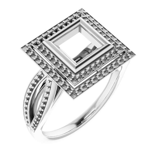 Bezel-Set Halo-Style Ring