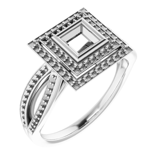 Bezel-Set Halo-Style Ring
