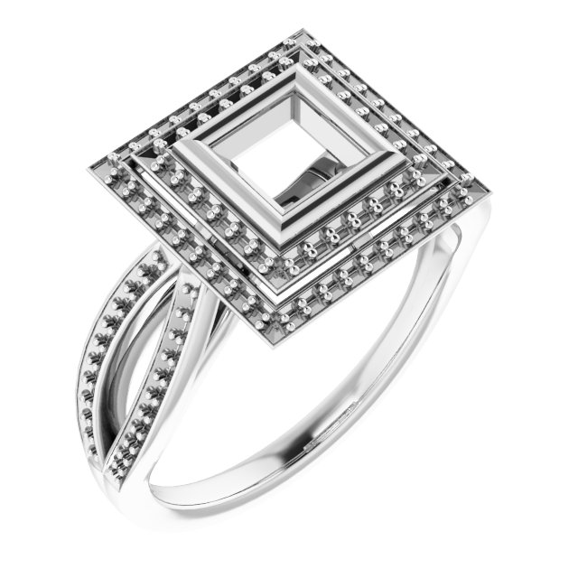 Bezel-Set Halo-Style Ring