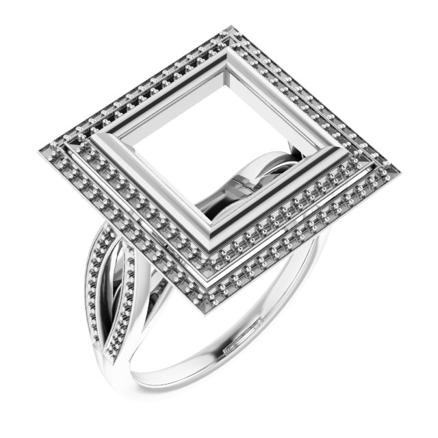 Bezel-Set Halo-Style Ring