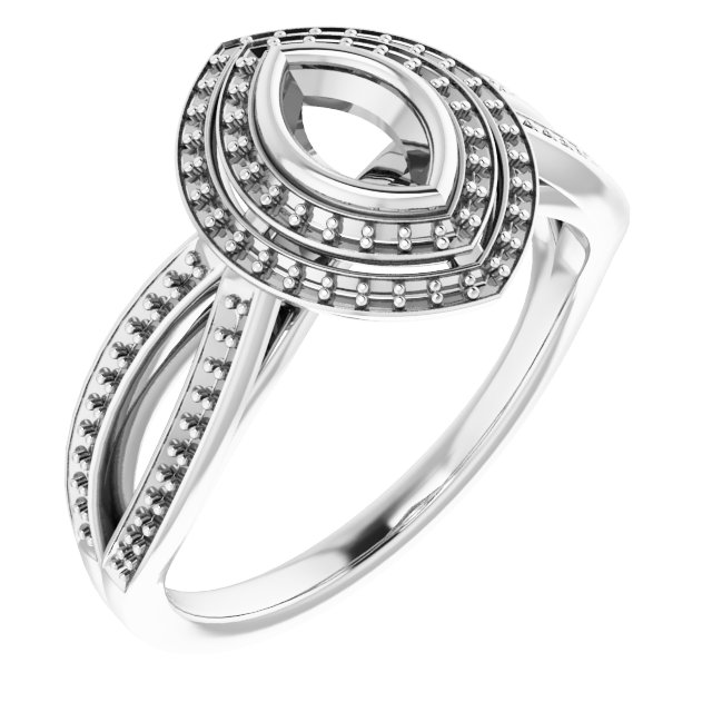 Bezel-Set Halo-Style Ring