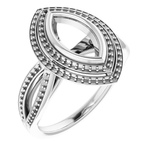 Bezel-Set Halo-Style Ring