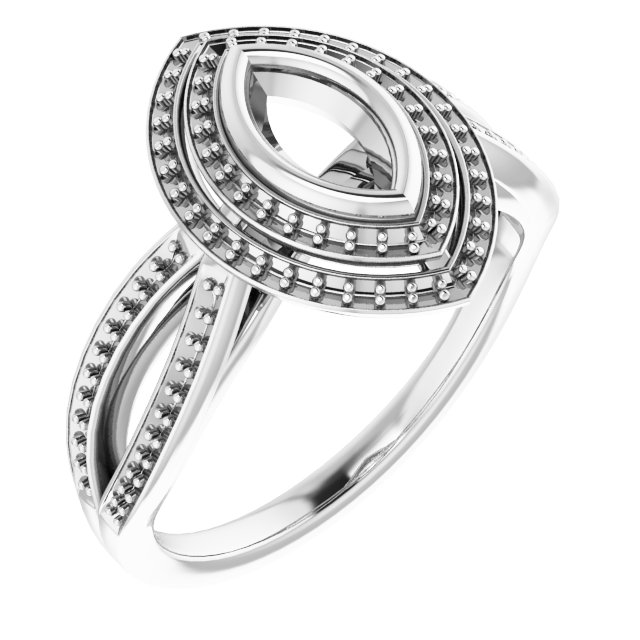 Bezel-Set Halo-Style Ring