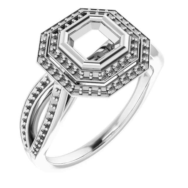 Bezel-Set Halo-Style Ring