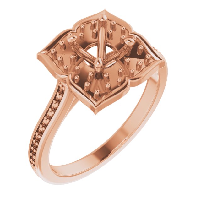 Halo-Style Floral Engagement Ring