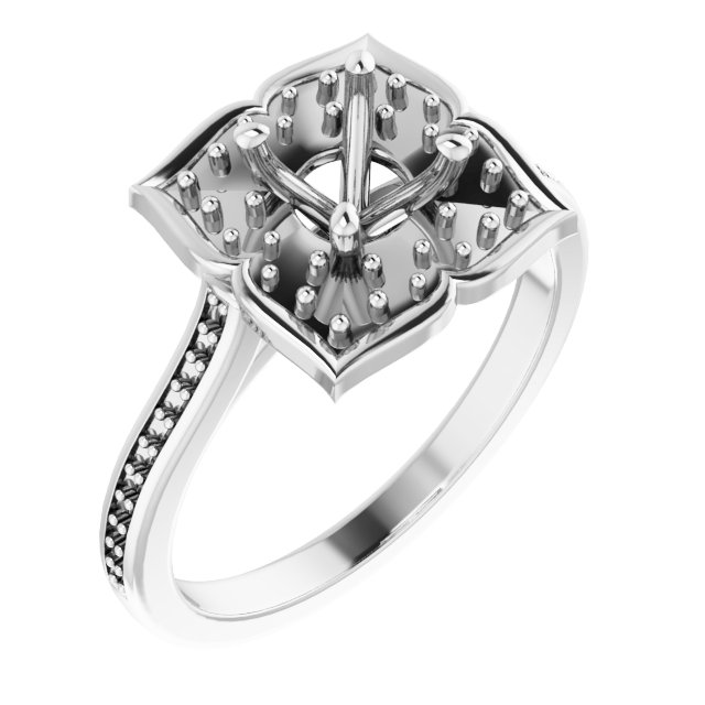 Halo-Style Floral Engagement Ring