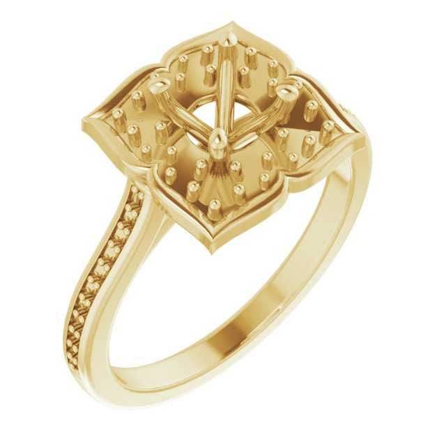 Halo-Style Floral Engagement Ring