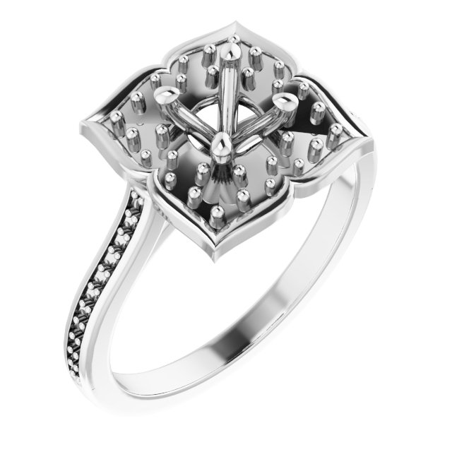 Halo-Style Floral Engagement Ring