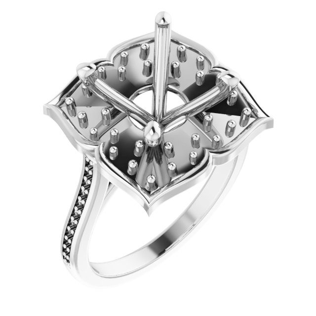 Halo-Style Floral Engagement Ring