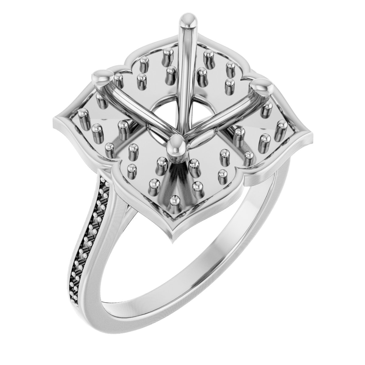 Halo-Style Floral Engagement Ring