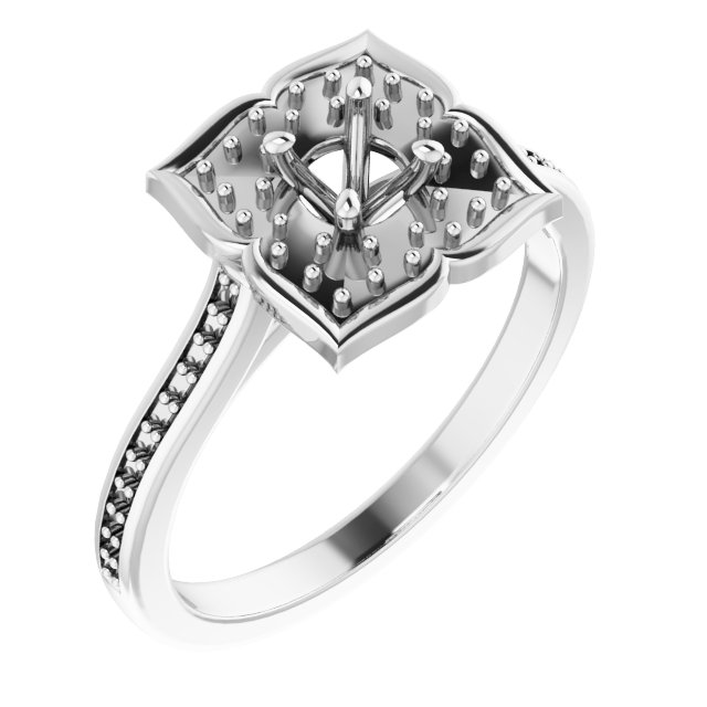 Halo-Style Floral Engagement Ring