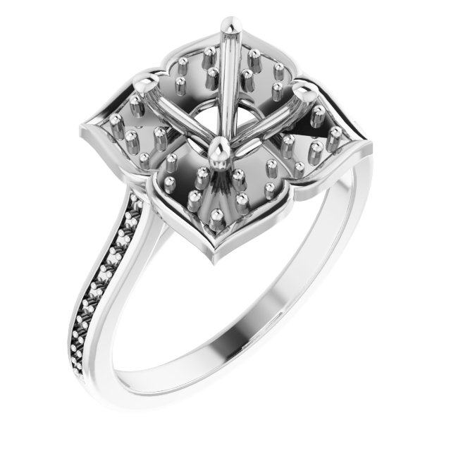 Halo-Style Floral Engagement Ring