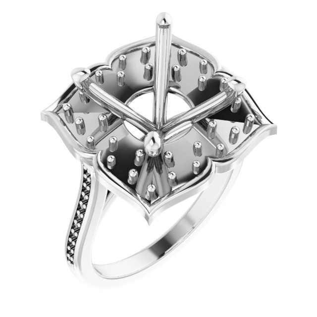 Halo-Style Floral Engagement Ring