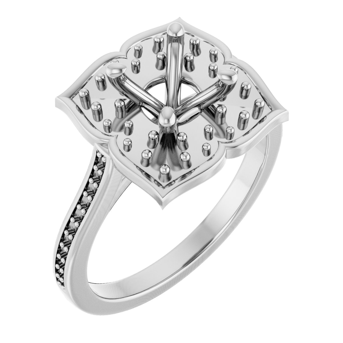 Halo-Style Floral Engagement Ring