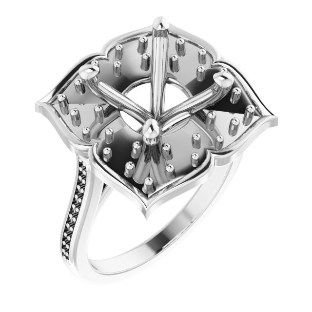 Halo-Style Floral Engagement Ring