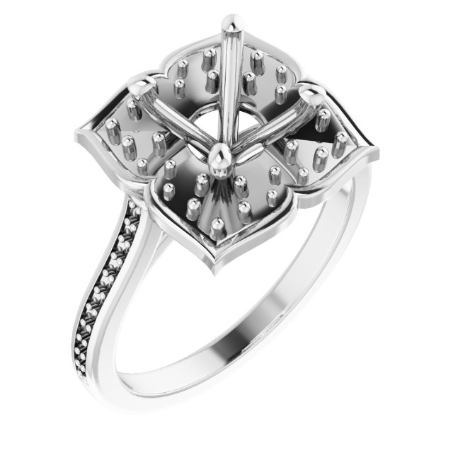 Halo-Style Floral Engagement Ring