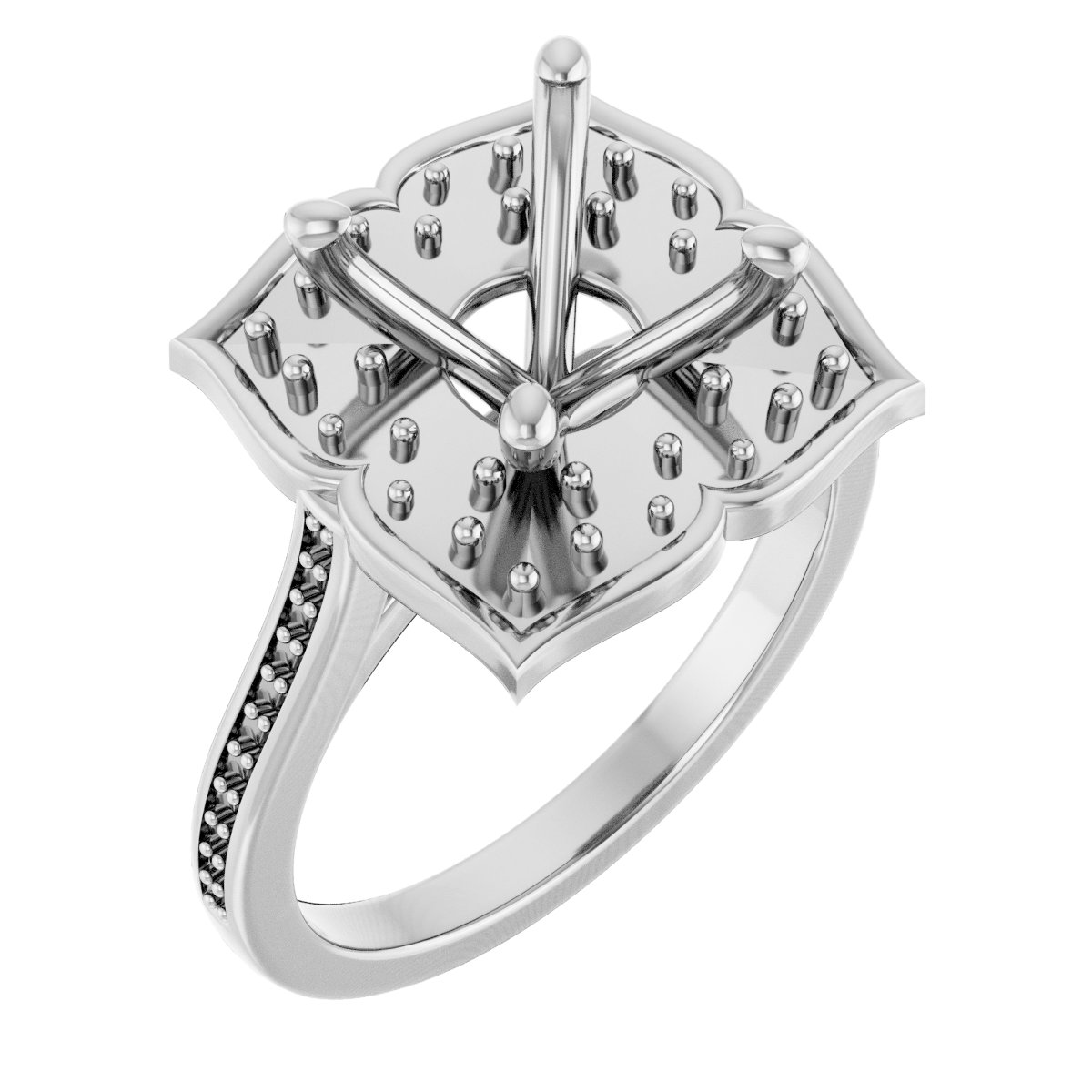 Halo-Style Floral Engagement Ring