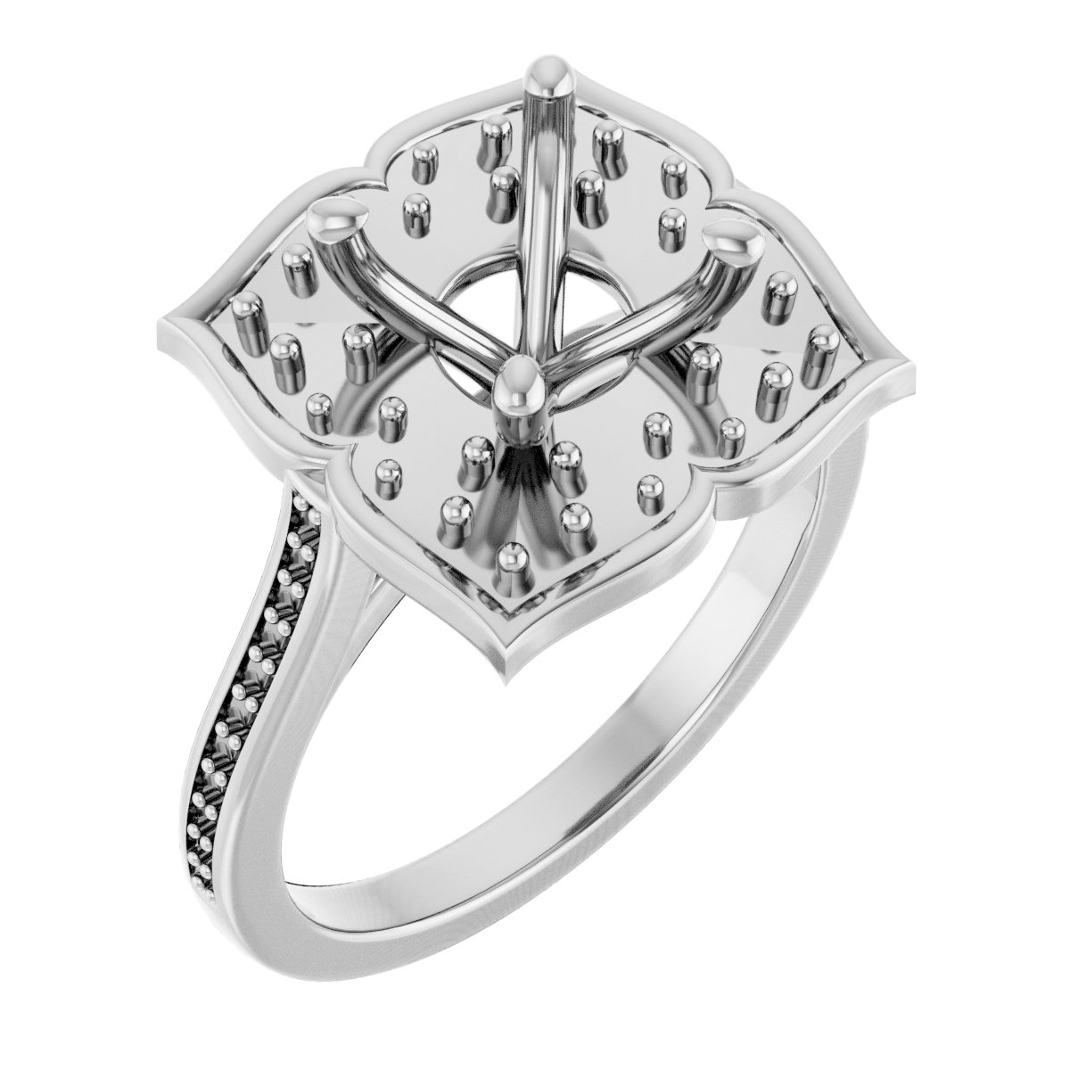 Halo-Style Floral Engagement Ring