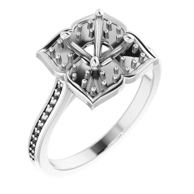 Halo-Style Floral Engagement Ring