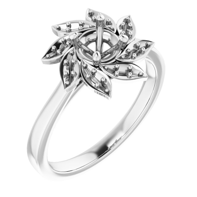 Halo-Style Floral Engagement Ring