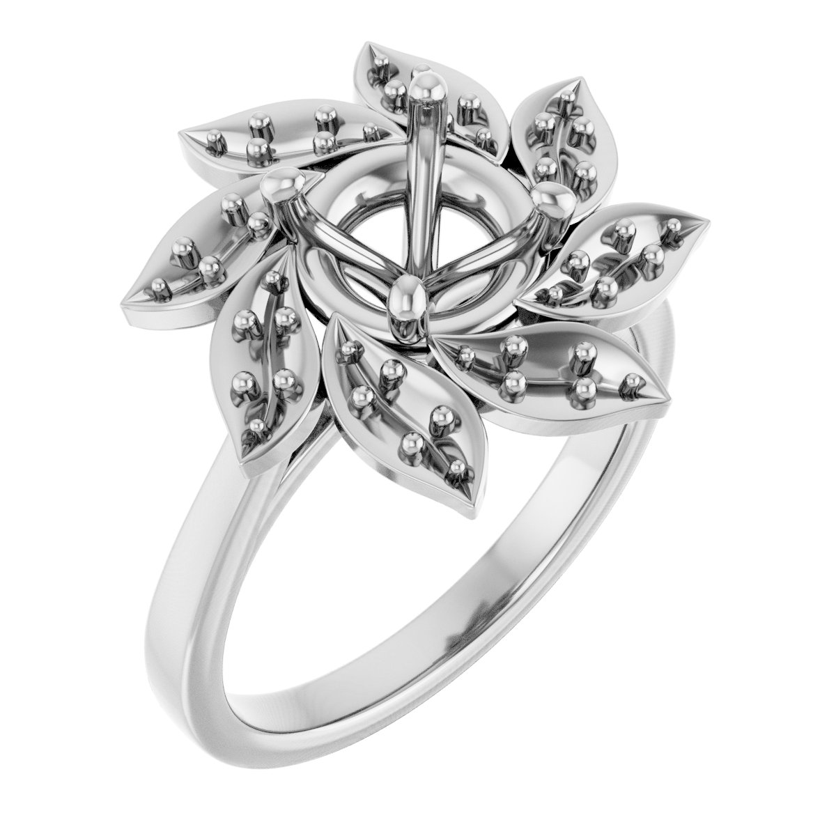 Halo-Style Floral Engagement Ring