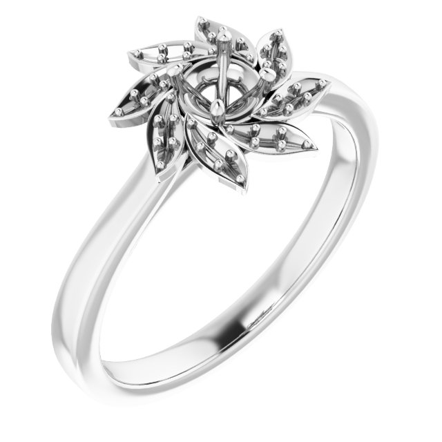 Halo-Style Floral Engagement Ring