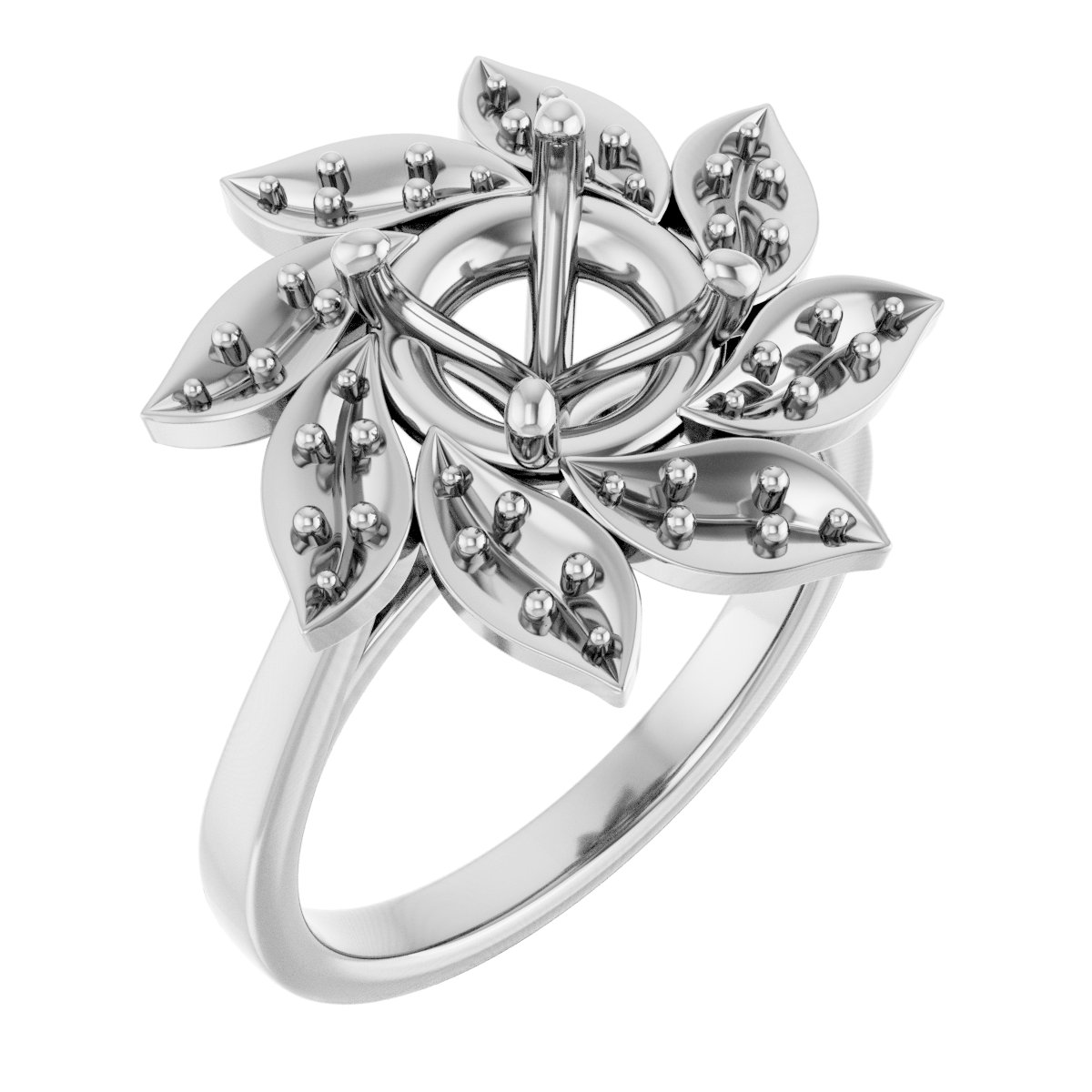 Halo-Style Floral Engagement Ring