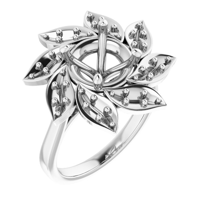 Halo-Style Floral Engagement Ring