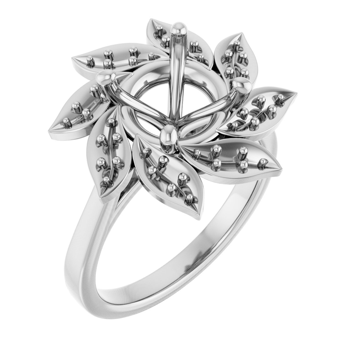 Halo-Style Floral Engagement Ring