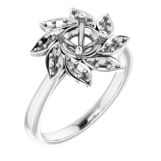 Halo-Style Floral Engagement Ring