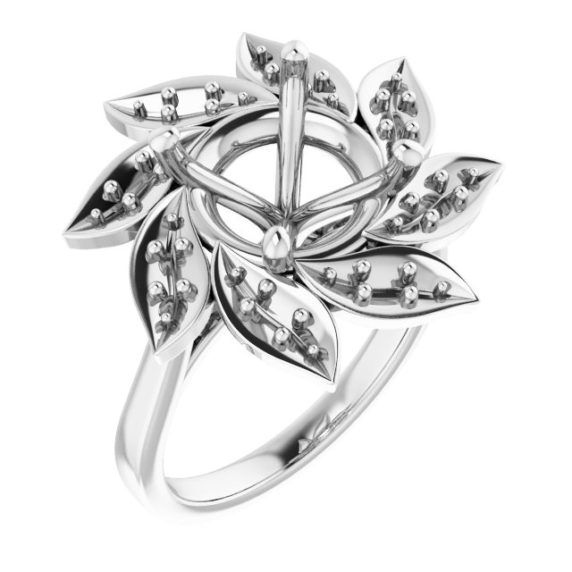 Halo-Style Floral Engagement Ring