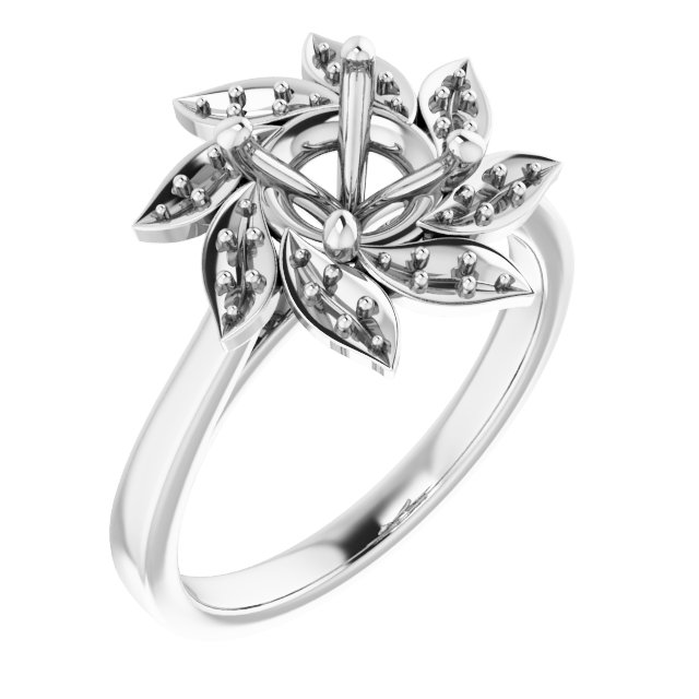 Halo-Style Floral Engagement Ring