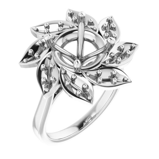 Halo-Style Floral Engagement Ring