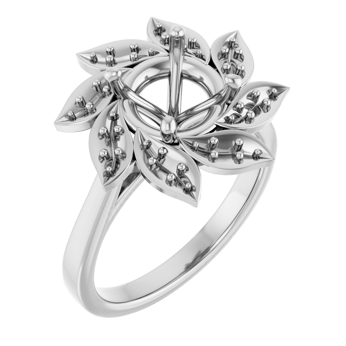 Halo-Style Floral Engagement Ring