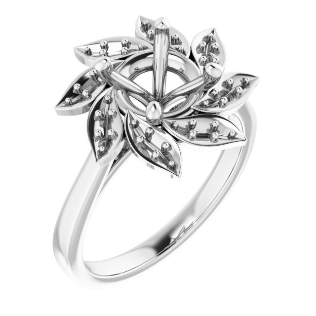 Halo-Style Floral Engagement Ring