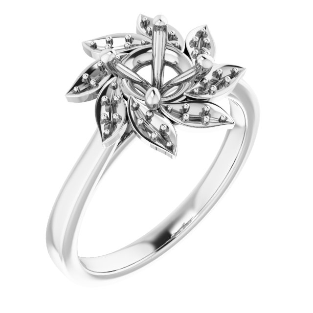 Halo-Style Floral Engagement Ring