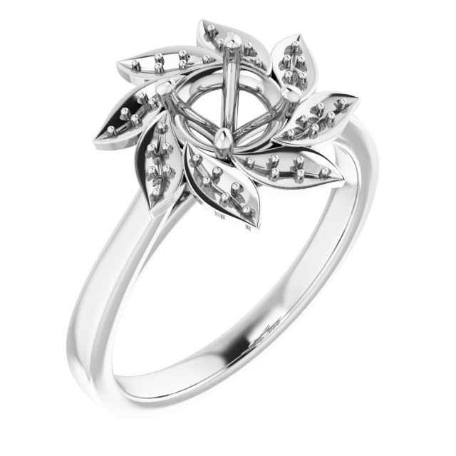 Halo-Style Floral Engagement Ring